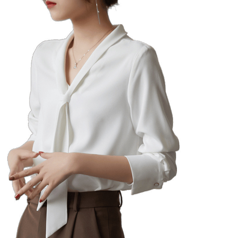 Women's Office Chiffon Commuting Elegant White Shirt - Image 5
