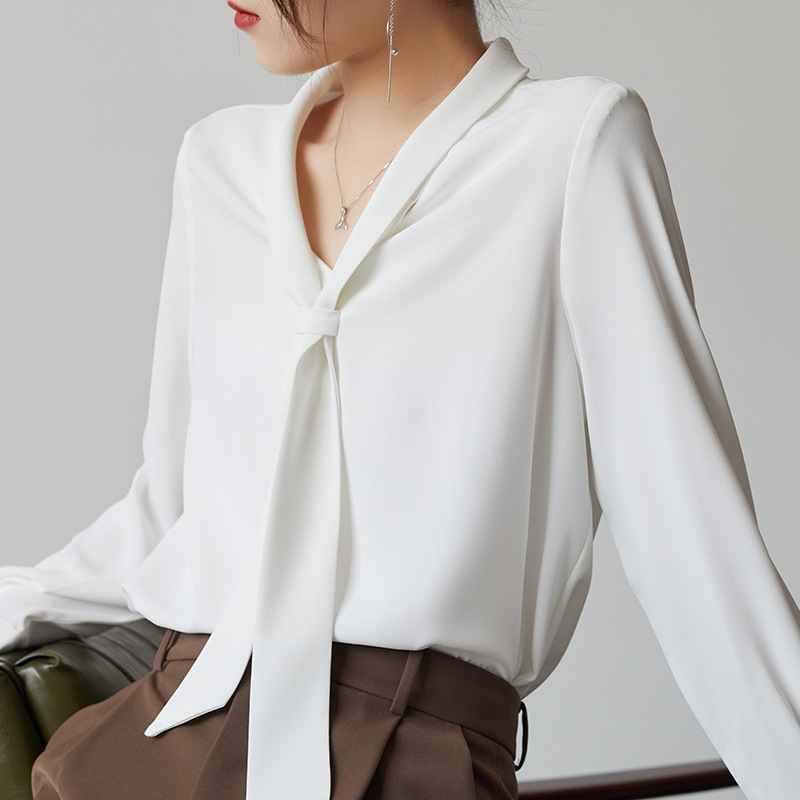 Women's Office Chiffon Commuting Elegant White Shirt - Image 6