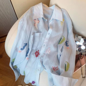 Floral Embroidered Women's Sun Protection Shirt