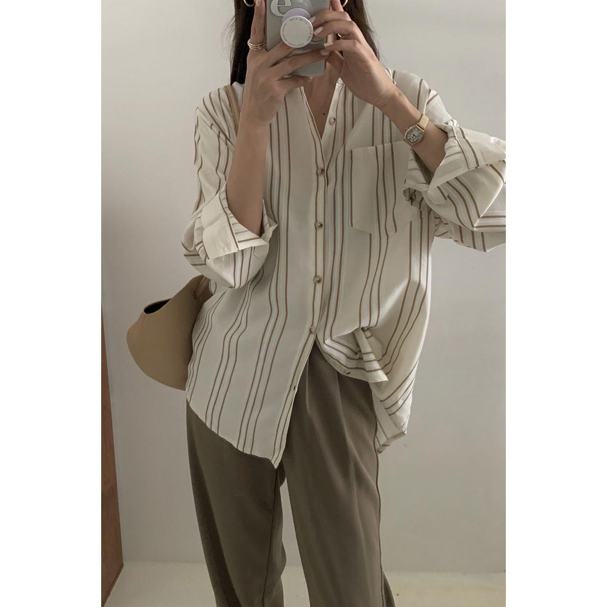 Women's Korean-style Gradient Striped Shirt - Image 5