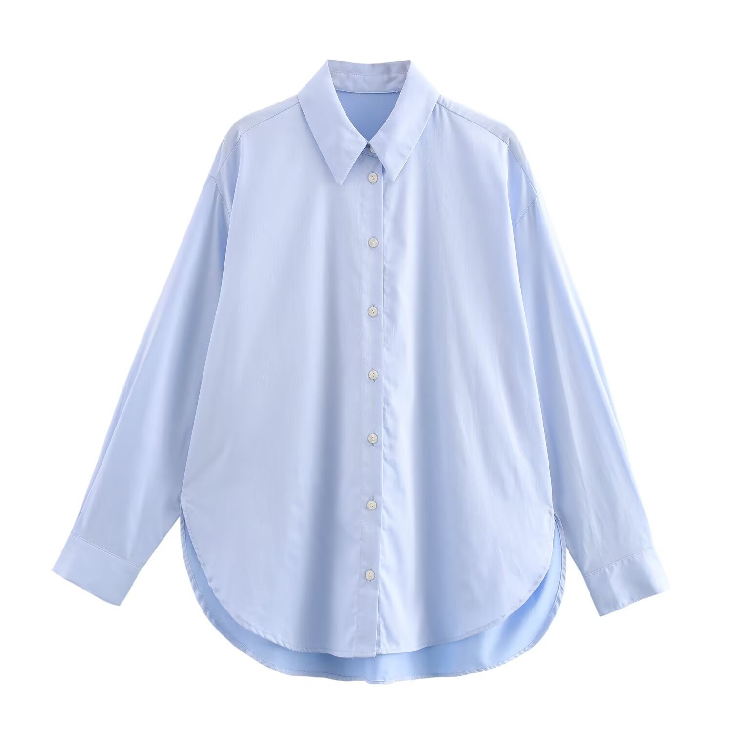 Lapel Single-breasted Simple Loose Shirt - Image 2