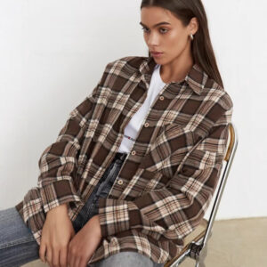 Retro Style All-match Plaid Lapel Long Sleeve Shirt