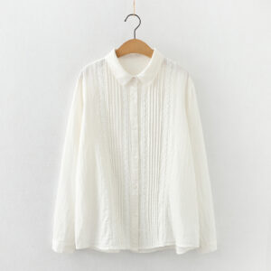 Lace Double-layer Cotton Yarn Long Sleeves Shirt For Women