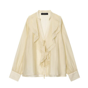 European And American Style New Fashionable Layered Decorative Bow Blouse