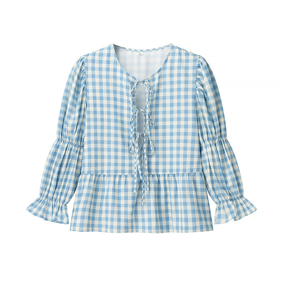 Women's Street Fashion Tie-dye Plaid Print Shirt