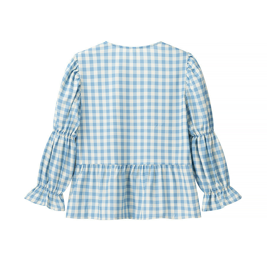 Women's Street Fashion Tie-dye Plaid Print Shirt - Image 2