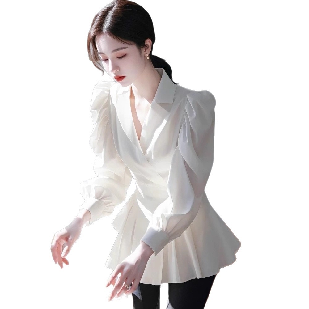 French Temperament High-end Fashion Socialite Waist-cinching Shirt - Image 5