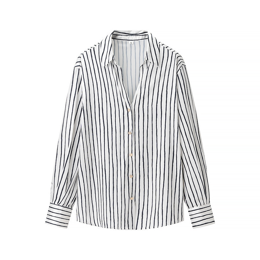 Women's Fashion Versatile Single Button Satin Texture Shirt