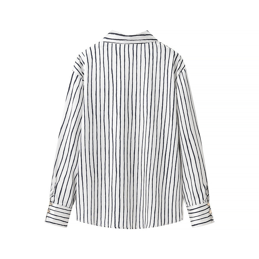 Women's Fashion Versatile Single Button Satin Texture Shirt - Image 2