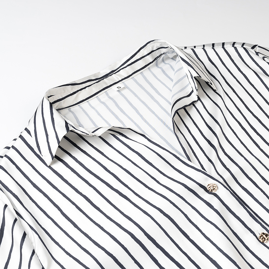 Women's Fashion Versatile Single Button Satin Texture Shirt - Image 3