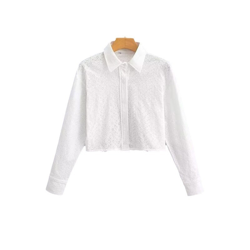 Women's Fashion Cotton Tie-dye Embroidered Short-sleeved Shirt - Image 5