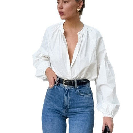 Round Neck Loose High-end Sense Shirt Women - Image 5