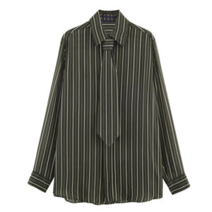 Lady Striped Tie Shirt