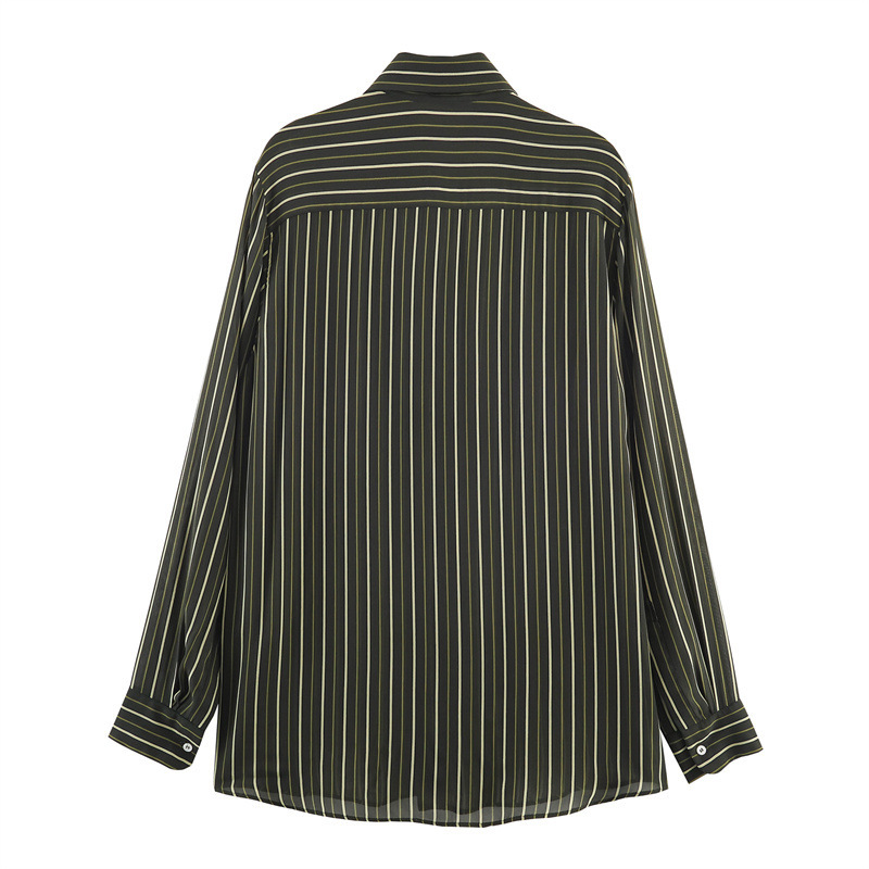 Lady Striped Tie Shirt - Image 2