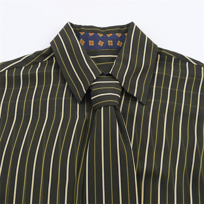 Lady Striped Tie Shirt - Image 3