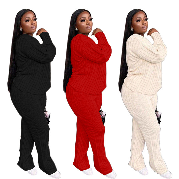 Fashion Casual Knitting Suit Long Sleeve Two-piece Sweater - Image 4