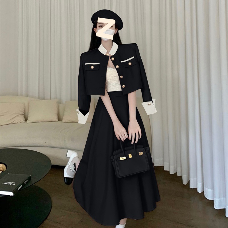 Short Coat High Waist Long Skirt Two-piece Set - Image 6