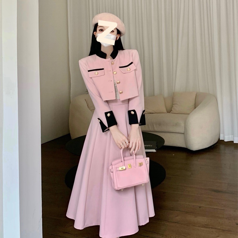 Short Coat High Waist Long Skirt Two-piece Set - Image 7