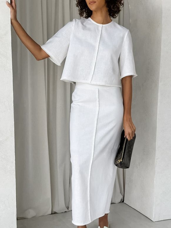 Women's Fashion Temperament Slim Fit Cotton And Linen Suit - Image 4