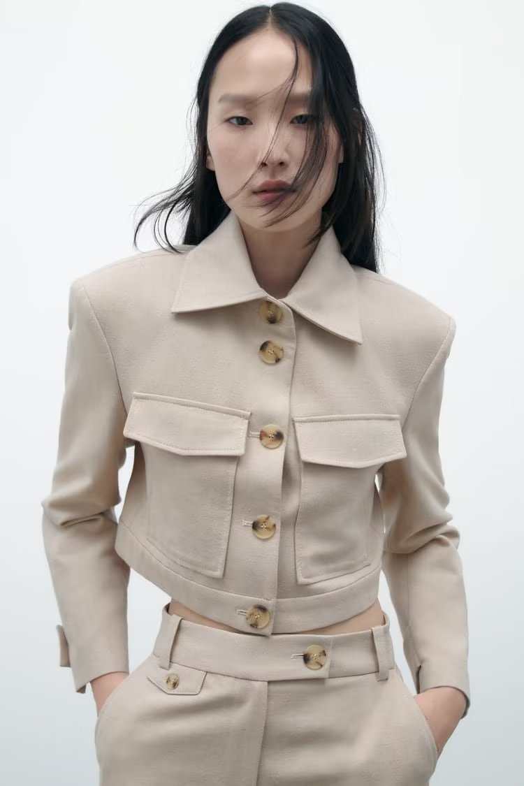 Spring Vacation Style Short Women's Suit Jacket Straight-leg Pants - Image 6