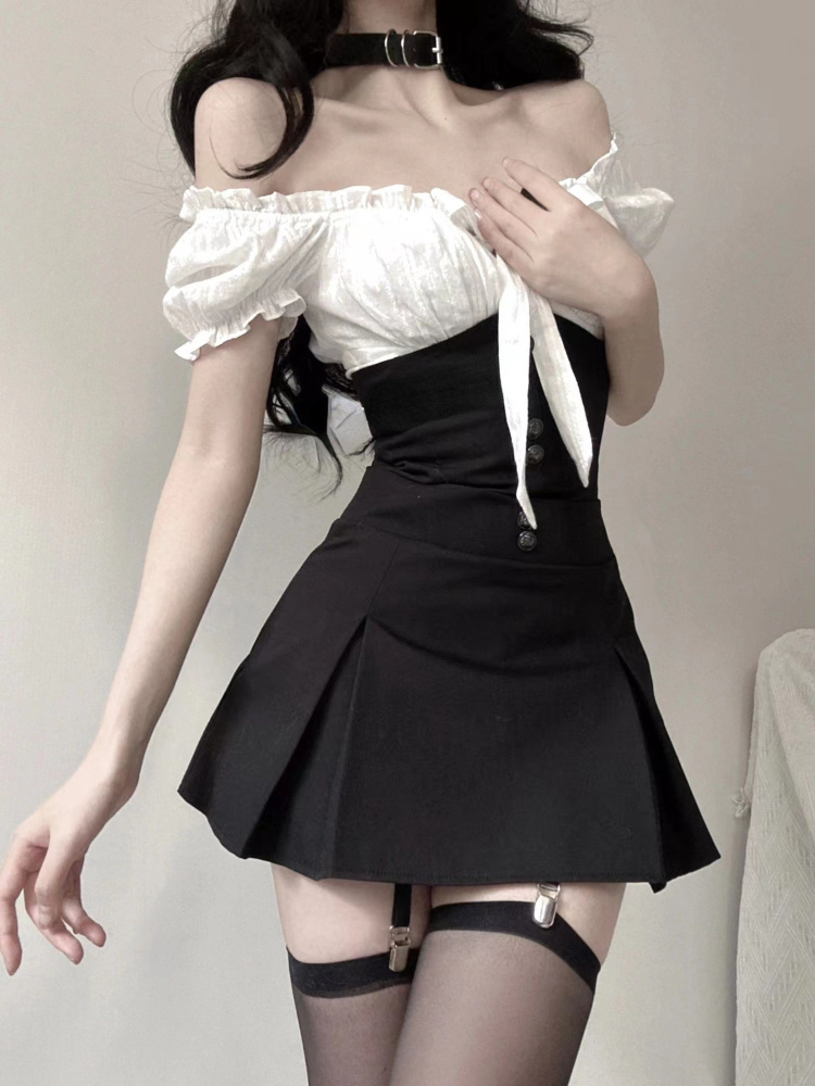 Summer Shirt Suspender Skirt Sweet Set - Image 7