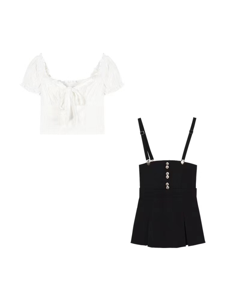 Summer Shirt Suspender Skirt Sweet Set - Image 9
