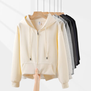 Hooded Gray Sweater For Women Casual Cardigan Coat