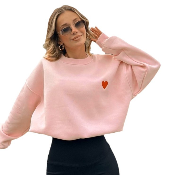 Casual Fashion Sweet Round Neck Pullover Women - Image 5