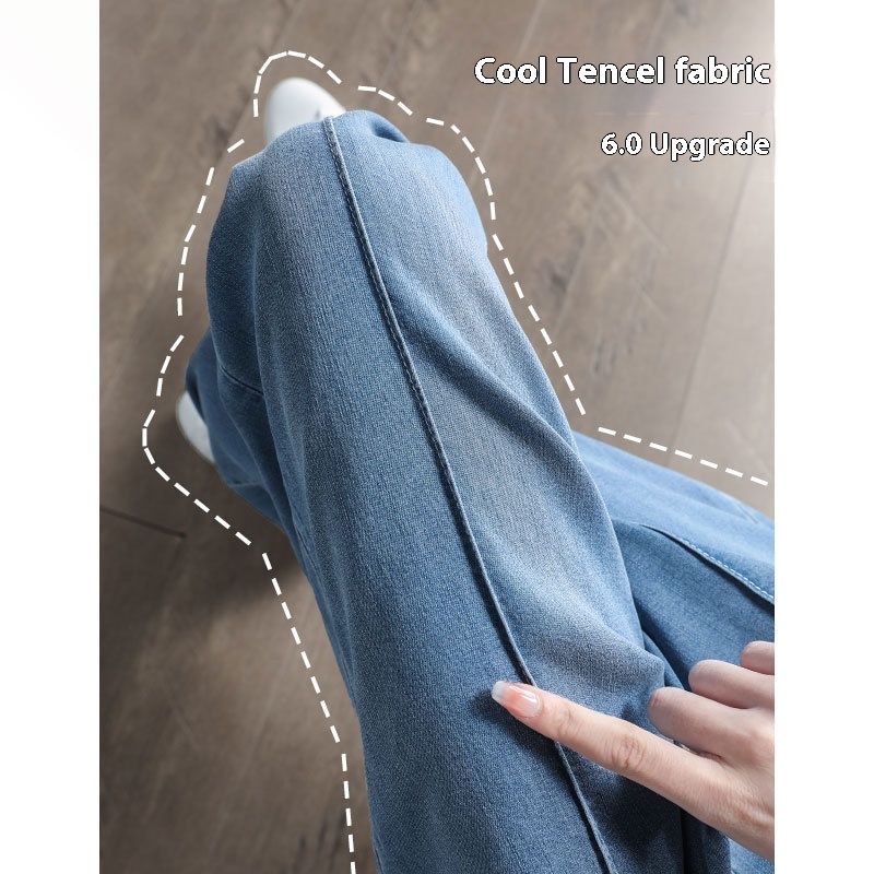 High Waist Straight Small Ice Silk Wide-leg Pants - Image 4