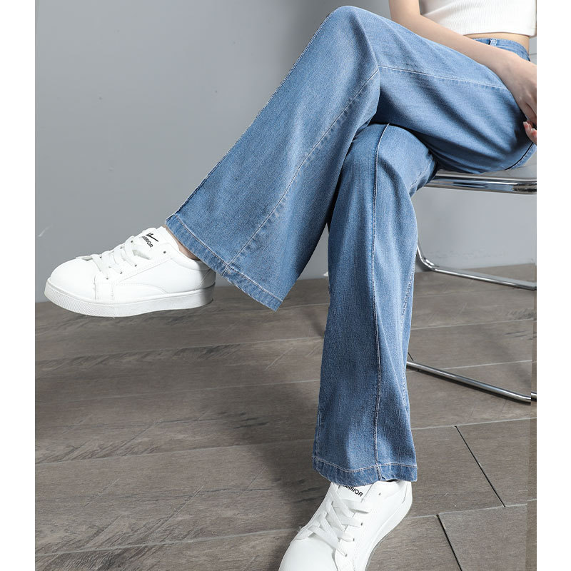 High Waist Straight Small Ice Silk Wide-leg Pants - Image 5