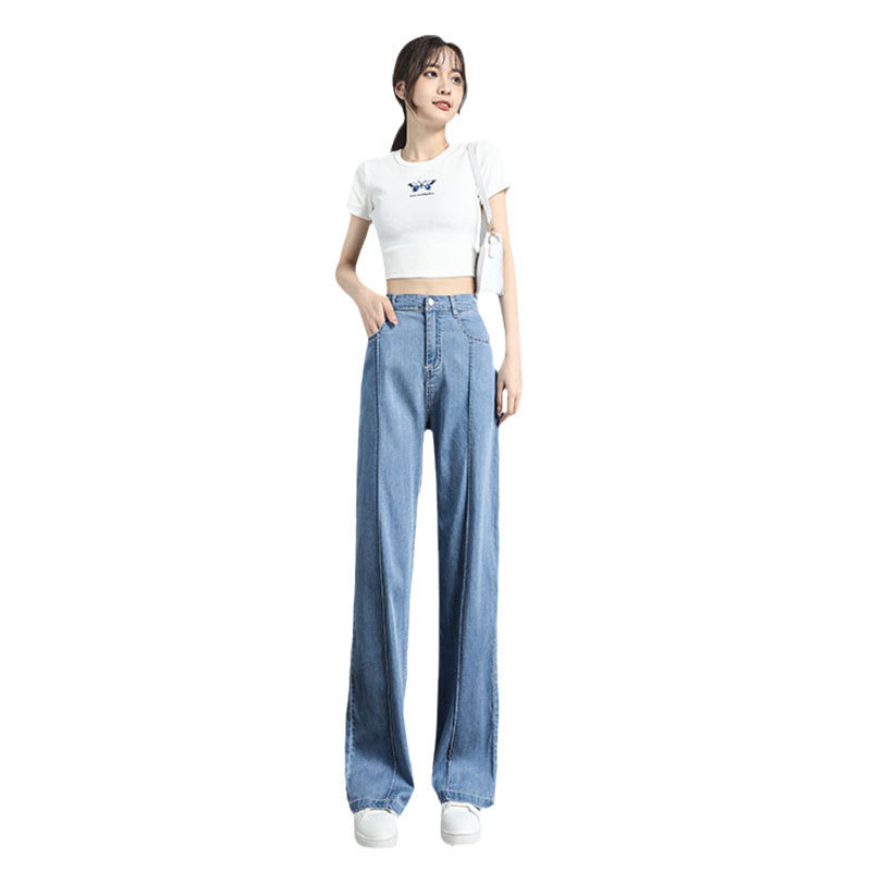 High Waist Straight Small Ice Silk Wide-leg Pants - Image 6