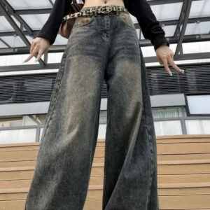 Women's Retro Patchwork Leopard-print Curling Jeans