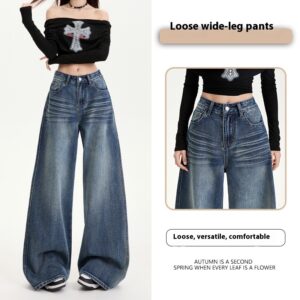 Women's Denim Loose Wide-leg Pants