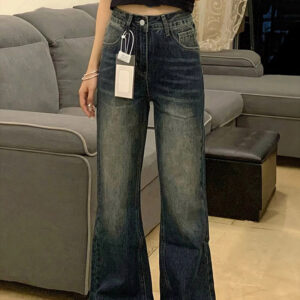 Women's Retro Blue Skinny Jeans Plus Size