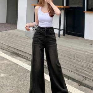 Retro Wide Leg Jeans Women's Fashion Brand