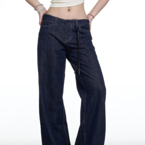 American Retro Washed Worn Jeans Women's Loose Straight