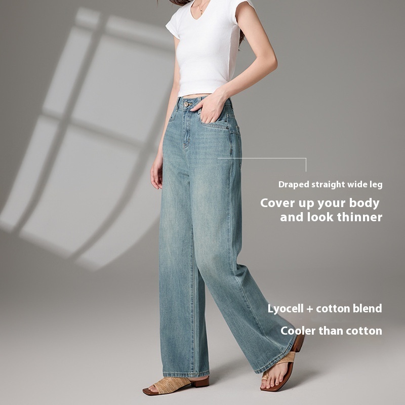 Summer New Straight Casual Women's Blue Jeans - Image 2