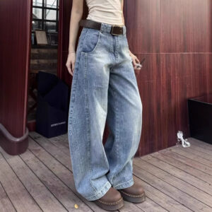 American Retro Loose Straight Machete Jeans