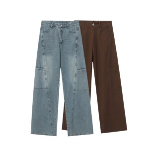 Summer Women's Mid-waist Wide-leg Straight Jeans Women