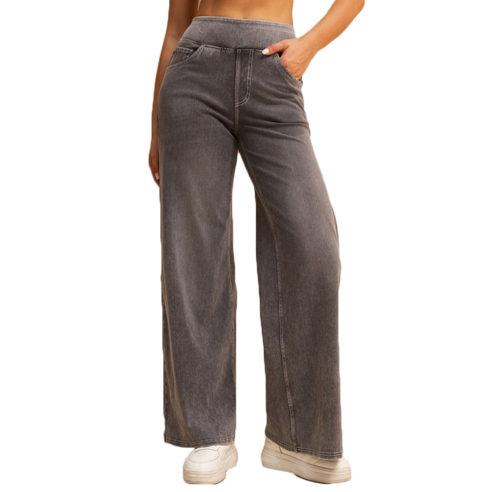 Women's High Waist Mid-light Gray Loose Jeans - Image 5