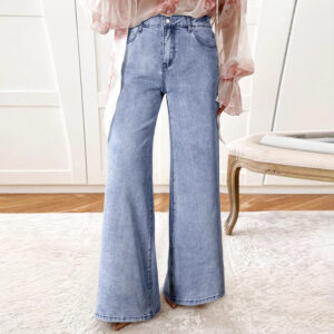 Women's High Waist Casual Loose Solid Color Jeans