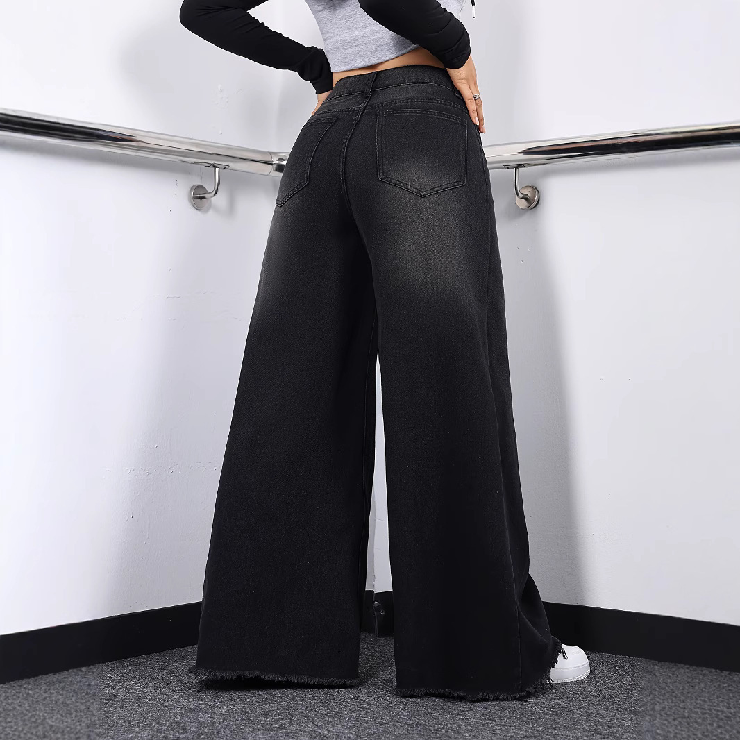 Loose Wide-leg Women's Retro Casual Versatile Jeans - Image 3