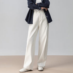 High-waisted Curved Sickle Pants Wide-leg Pants Autumn New