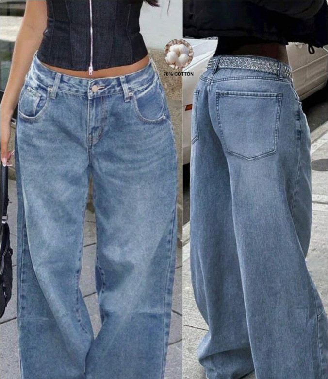 Street Style Loose Distressed Retro Washed Wide Leg Jeans - Image 4