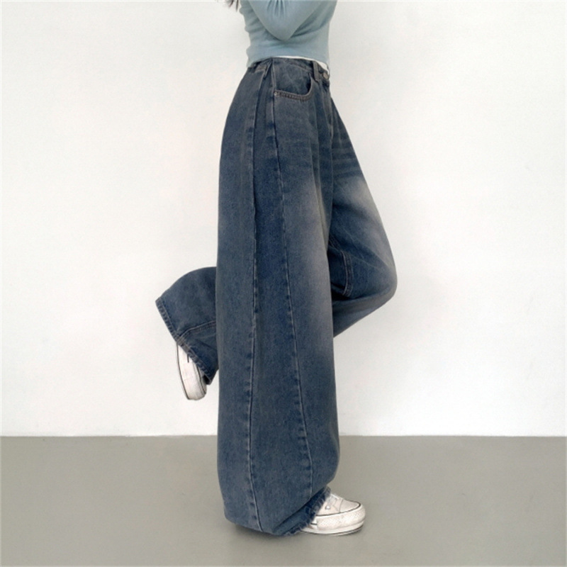 Retro High Waist Loose Straight Jeans For Women - Image 3