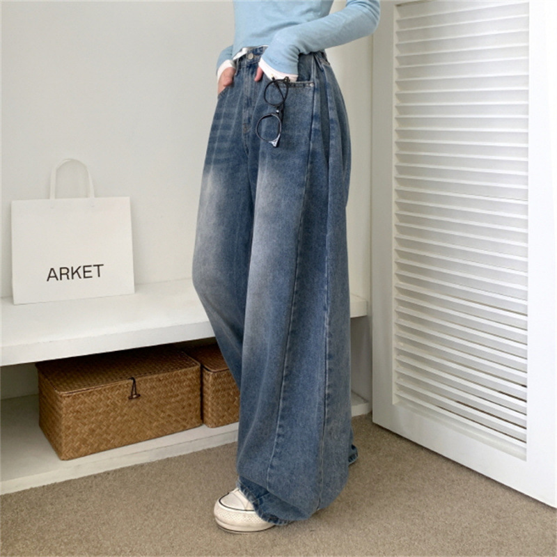 Retro High Waist Loose Straight Jeans For Women - Image 4