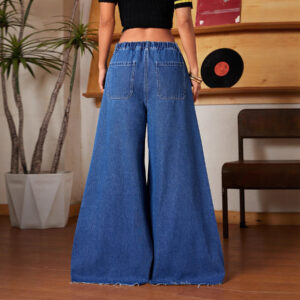 Pure Color Minimal Versatile Elegant Elegant Washed Jeans