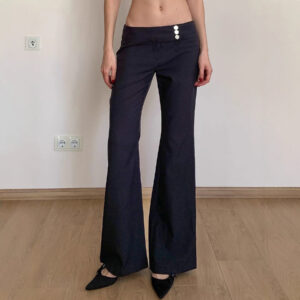 All-matching Low Waist Side Row Trousers