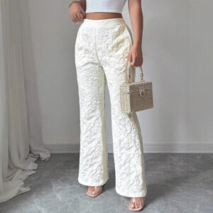 Women's Fashion Mid-waist Casual Floral Pants