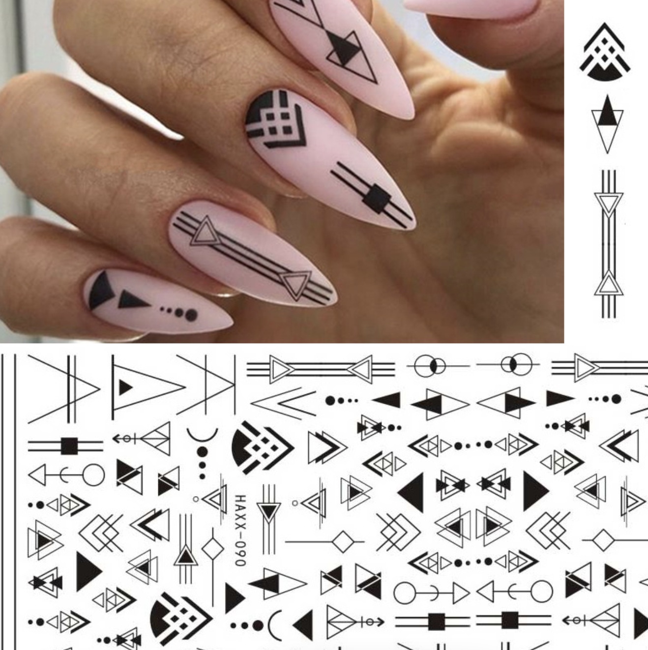 Black Butterfly Nails Stickers Decals White Flower Adhesive Manicure - Image 2